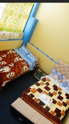 Un pat sau paturi într-o cameră la Huascarán wasi, cómodo, con wifi y ducha caliente