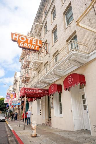 a hotel grant sign on the side of a building at Grant Hotel in San Francisco