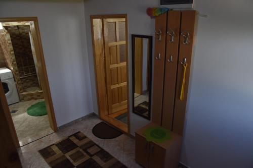 a room with a door and a mirror in a room at Apartment VUK in Žabljak