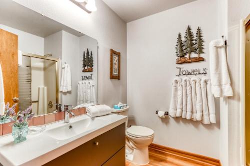a bathroom with a sink and a toilet at Sundial on Deck in Sunriver