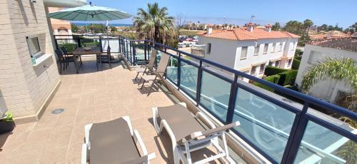Balkón alebo terasa v ubytovaní Family Beach Agua Marina