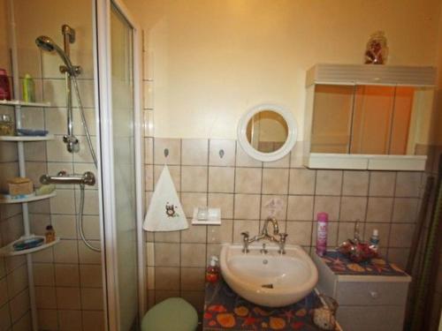 mała łazienka z umywalką i prysznicem w obiekcie Gîte Gérardmer, 3 pièces, 4 personnes - FR-1-589-402 w mieście Gérardmer