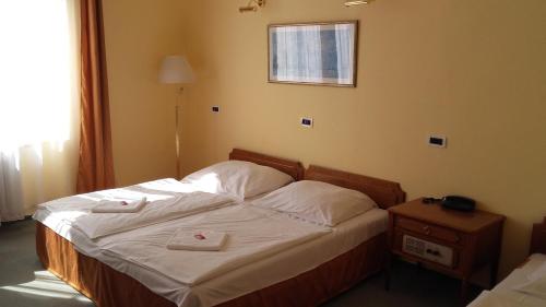 Кровать или кровати в номере Hotel Centrál