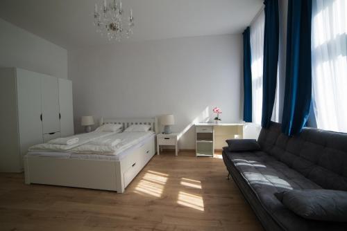 מיטה או מיטות בחדר ב-Top class apartments in Carlsbad