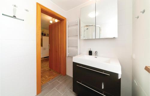 a bathroom with a sink and a white counter at Schoenes Ferienhaus In Eberau in Eberau