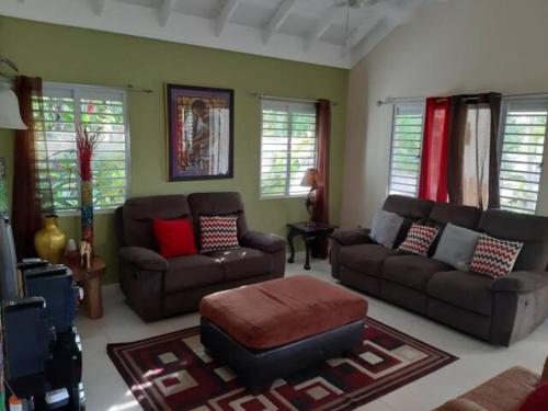 a living room with a couch and a table at The Artist Place Villa at Richmond Estates St Ann in Richmond