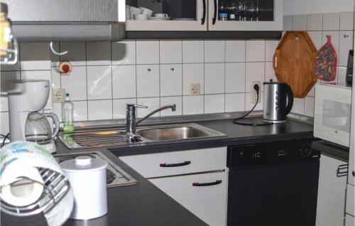 ツェンピンにあるAmazing Apartment In Zempin With 1 Bedrooms And Wifiのキッチン(シンク、カウンタートップ付)