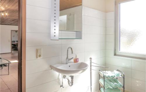 拉恩斯坦的住宿－Gorgeous Apartment In Lahnstein With Kitchen，一间带水槽和镜子的浴室