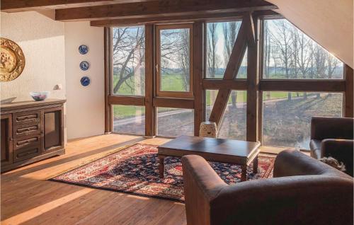 a living room with a couch and a coffee table at Landhaus Dragun in Dragun