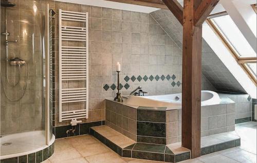a bathroom with a bath tub and a shower at Landhaus Dragun in Dragun