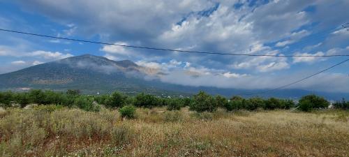 a mountain in the distance with at Elgina Apartments2 MANI in Mína