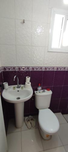 a bathroom with a toilet and a sink at Casa Lotfi 1 in Chefchaouene