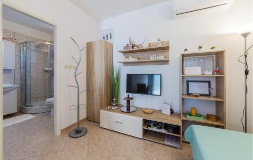 ein Bad mit WC und ein TV im Zimmer in der Unterkunft Cozy Apartment In Fazana With Wifi in Fažana