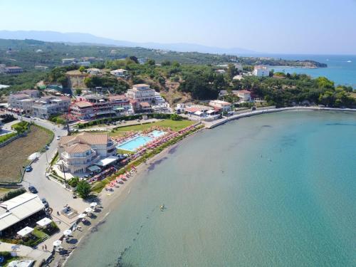 an aerial view of a beach with a resort at Asya Sea View Apartment in Plános