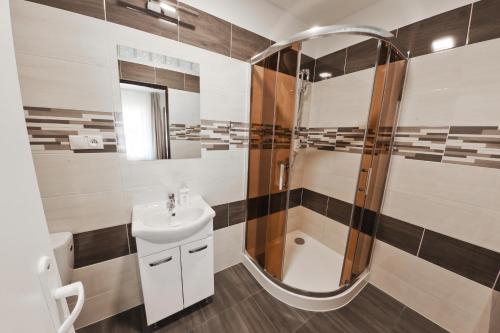 Kúpeľňa v ubytovaní Hotel Slanica