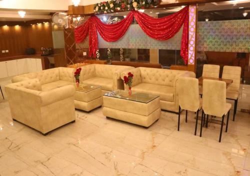 Ruang duduk di Hotel Haveli Palace
