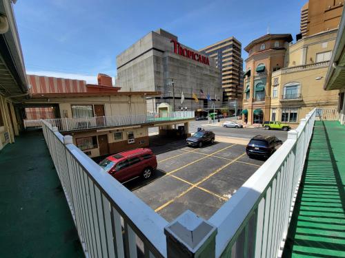 a view of a parking lot from a balcony at Eldorado Atlantic City Beach Block in Atlantic City
