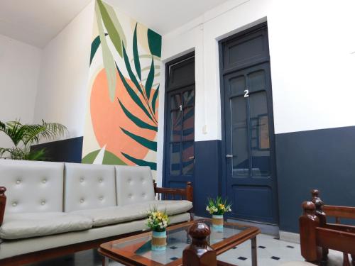 Een zitgedeelte bij Hostal Vampayá