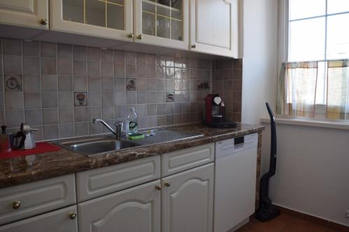 A kitchen or kitchenette at BullsLiving Seeapartment 1 AM CORSO