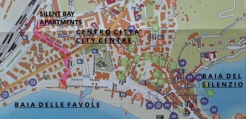 a map of the city of san francisco at Silent Bay Apartments in Sestri Levante