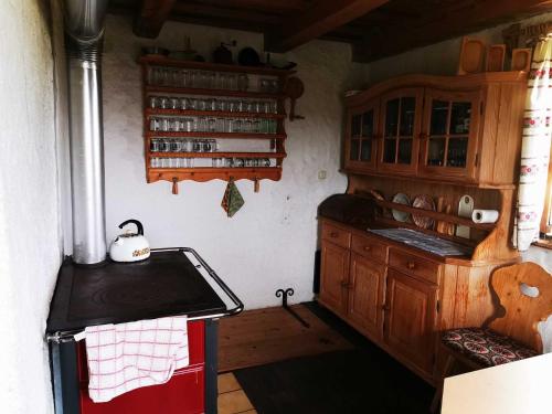 Kuchyň nebo kuchyňský kout v ubytování Weindlhof