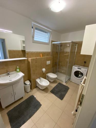 Koupelna v ubytování Apartmaji Vera