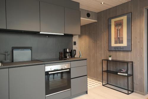 Η κουζίνα ή μικρή κουζίνα στο Modern apartment in Henningsvær