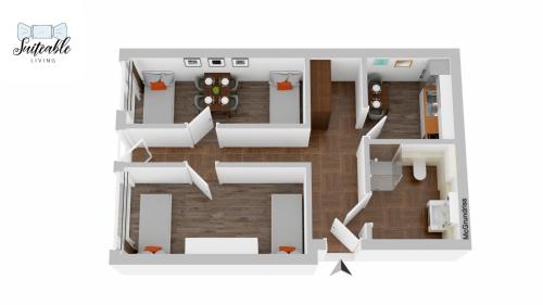 a drawing of a floor plan of a apartment at Sali Homes - 3BR Apartment with Kitchen in Kleve