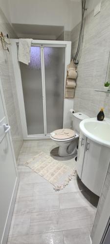 a bathroom with a toilet and a sink at Casa Diana in Augusta