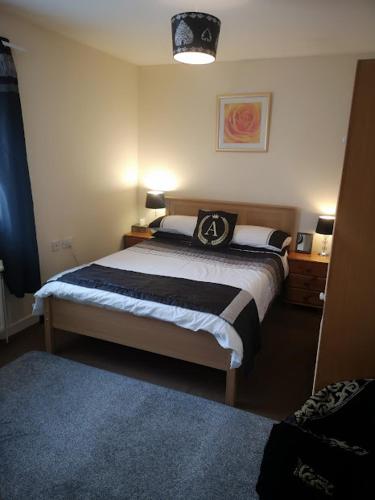 a bedroom with a large bed in a room at Eagles Land in Edinburgh