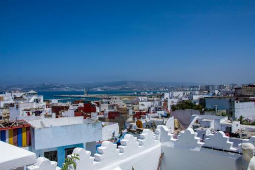 a view of the city from the roof at Dar Tinjâa in Tangier