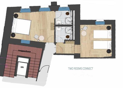 a floor plan of a building at Hotel De Londres in Brig