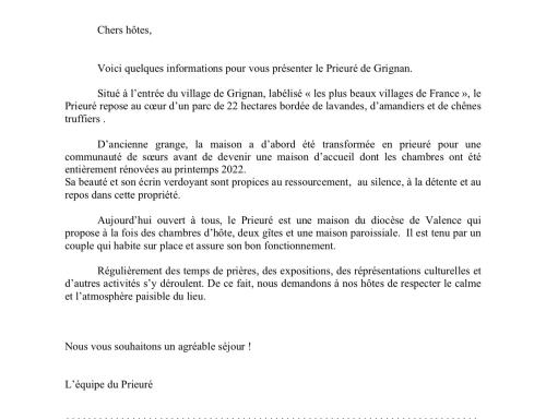 página de un documento con las palabras «documento sintaxis» en Prieuré de Grignan, en Grignan