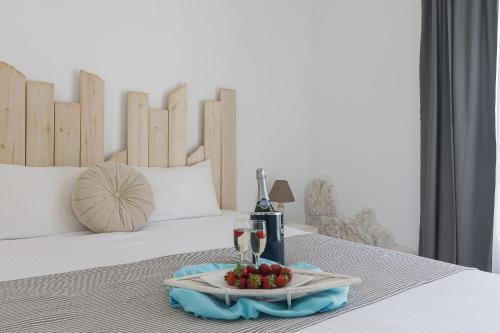 Ένα ή περισσότερα κρεβάτια σε δωμάτιο στο Ble Oneiro villa CRYSTAL