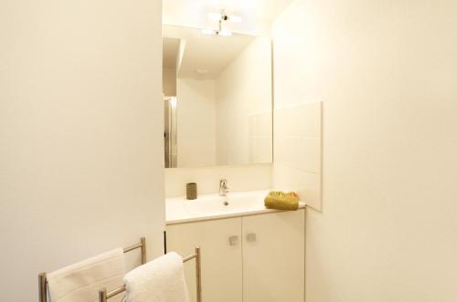 a bathroom with a sink and a mirror at Résidence Néméa Aix Campus 1 in Aix-en-Provence