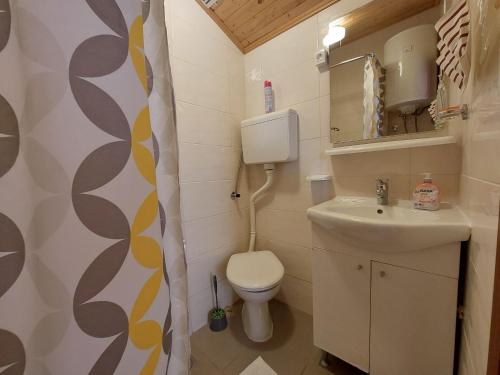Koupelna v ubytování Apartments Faran
