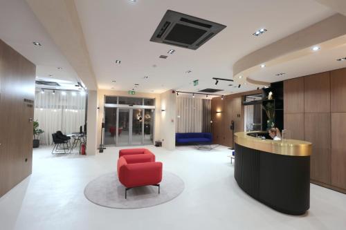 The lobby or reception area at Hotel Milenij