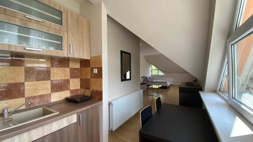 Kuchyň nebo kuchyňský kout v ubytování Korall Apartman