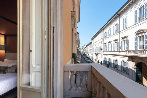 a view from a balcony of a building at The Couper Sant'Andrea in Milan