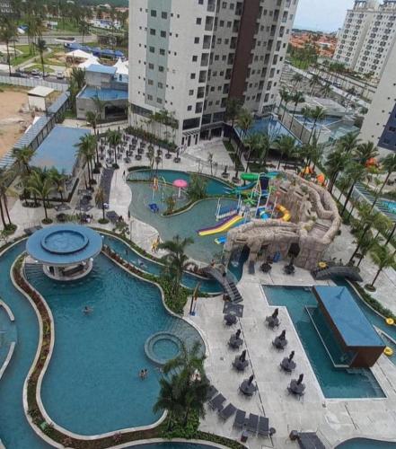 an aerial view of a pool at a resort at Salinas Premium Resort in Salinópolis