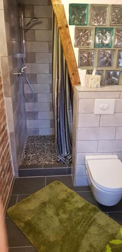 Bilik mandi di Ferienhof Ziegler - Studio Fingerhut
