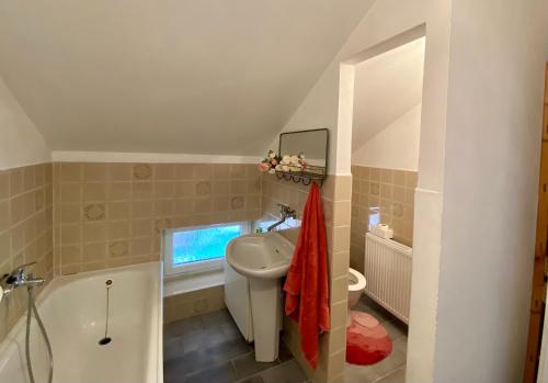 Koupelna v ubytování Apartmán U Babičky