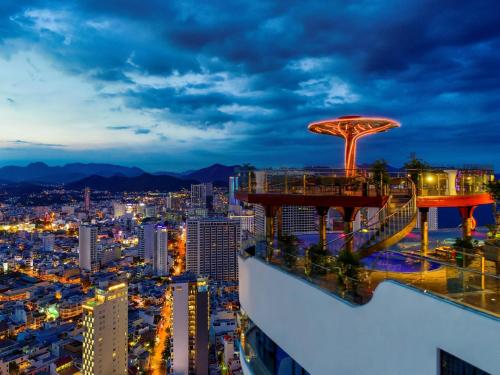 a view of the city from the top of a building at Regalia Gold Hotel in Nha Trang