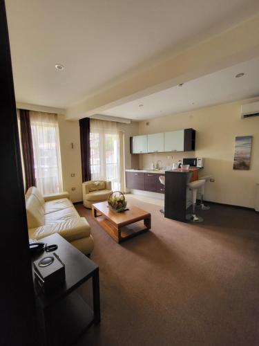 Kuchyň nebo kuchyňský kout v ubytování Apartments M Palace
