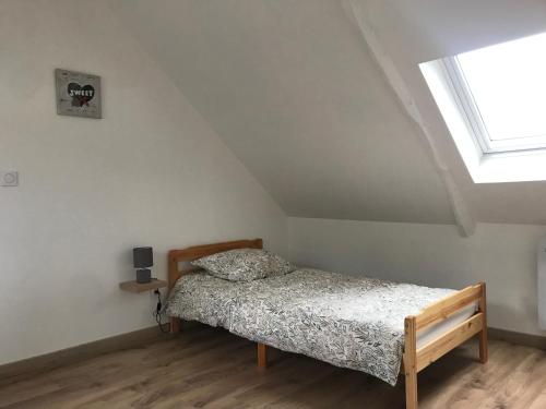 Postel nebo postele na pokoji v ubytování Gîte des falaises