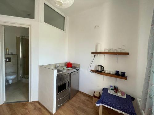 Nhà bếp/bếp nhỏ tại Studió Apartmanok