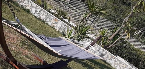 an overhead view of a hammock in a garden at Villa Angela case vacanza in Vieste