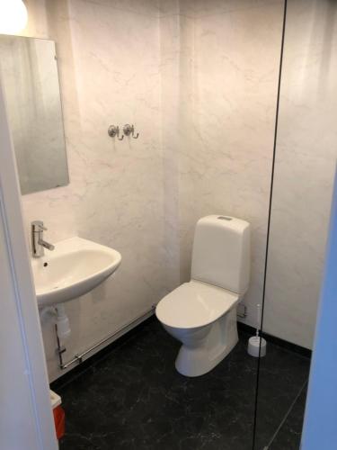 Koupelna v ubytování Trollebo Säteri