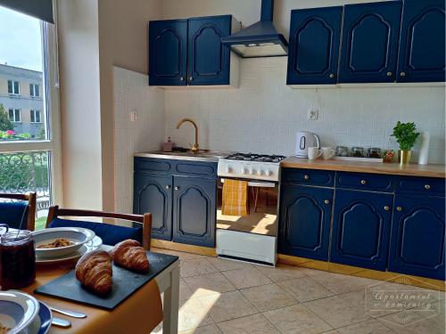 Kuchyň nebo kuchyňský kout v ubytování Apartament w kamienicy