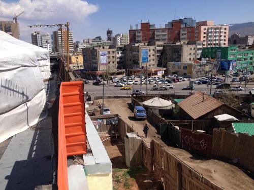 a view of a city from a building at Gana's Guest House and Tours in Ulaanbaatar